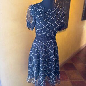 NWT Too Tang Black Mesh Dot Midi Dress – Size S